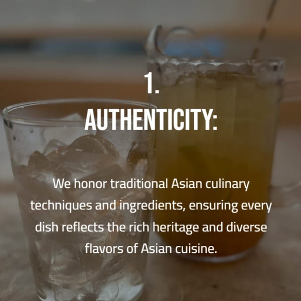 A glass of iced water and a glass of iced tea with text overlay about authenticity.